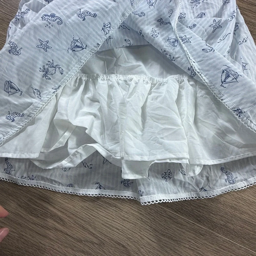 Tommy Bahama Girls Nautical Smocked Dress Blue White Stripe Size 5 Preppy